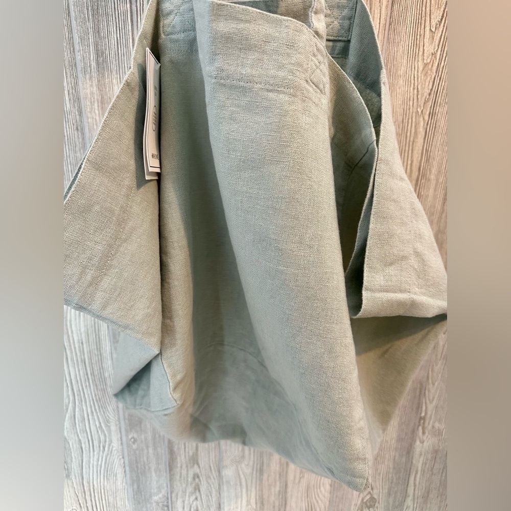 NEW! H&M HOME XL LINEN TOTE BAG Oversized Sage Green NWT - Picture 12 of 14